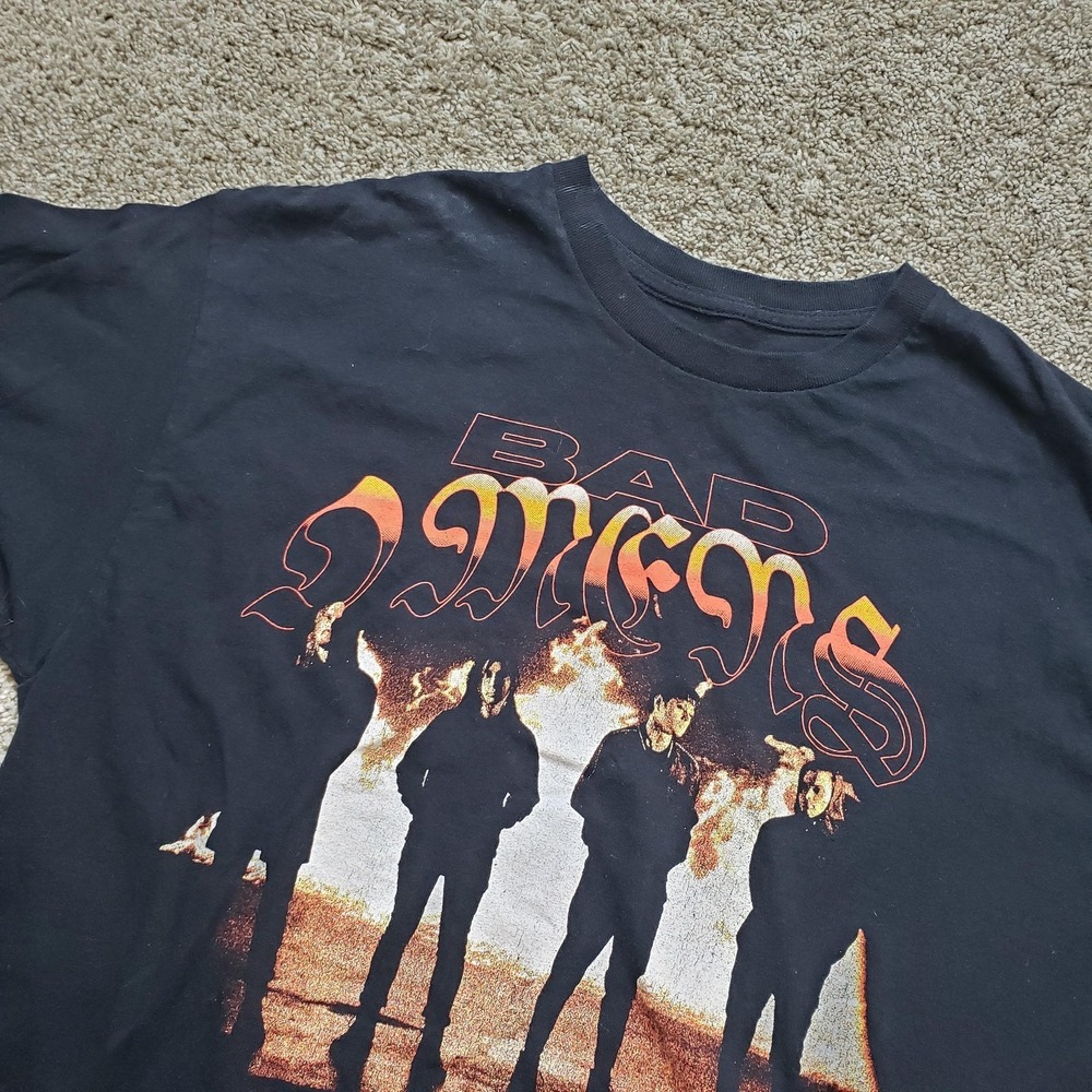 Bad Omens Shirt Mens Large Black Orange Short Sleeve Crew Neck Band Tee Adult